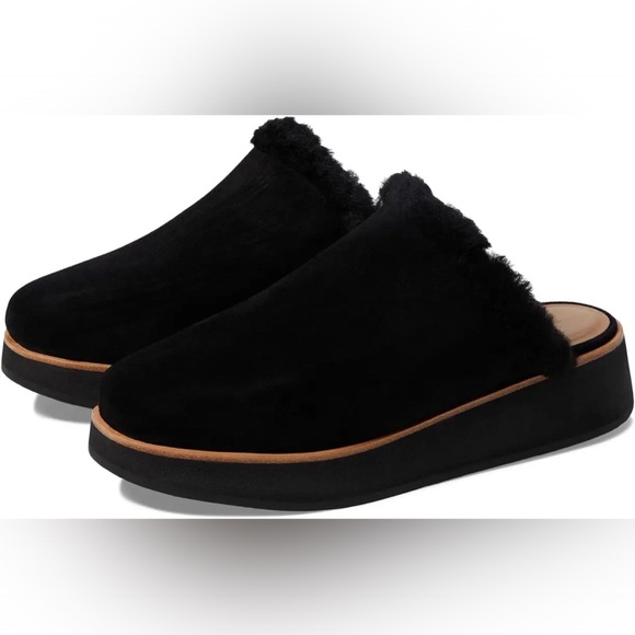 Bernardo Phoebe Black Suede Mules Flats from Anthropologie Sz 6.5 Retail $258 - Picture 1 of 7